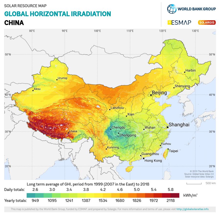 全局水平照射（中型地图）